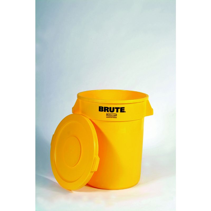 Rubbermaid Round Brute Container Plastic 32 Gal Yellow