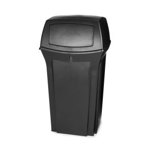 Rubbermaid Commercial Trash Can,45 gal.,Black,Plastic FG917188BLA