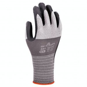 Radnor Large Black Foam Nitrile Palm Coated Gloves with 13 Gauge Gray Seamless Nylon Liner